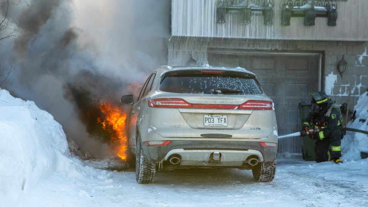Feu de véhicule à Saint-Georges: les dommages sont limités