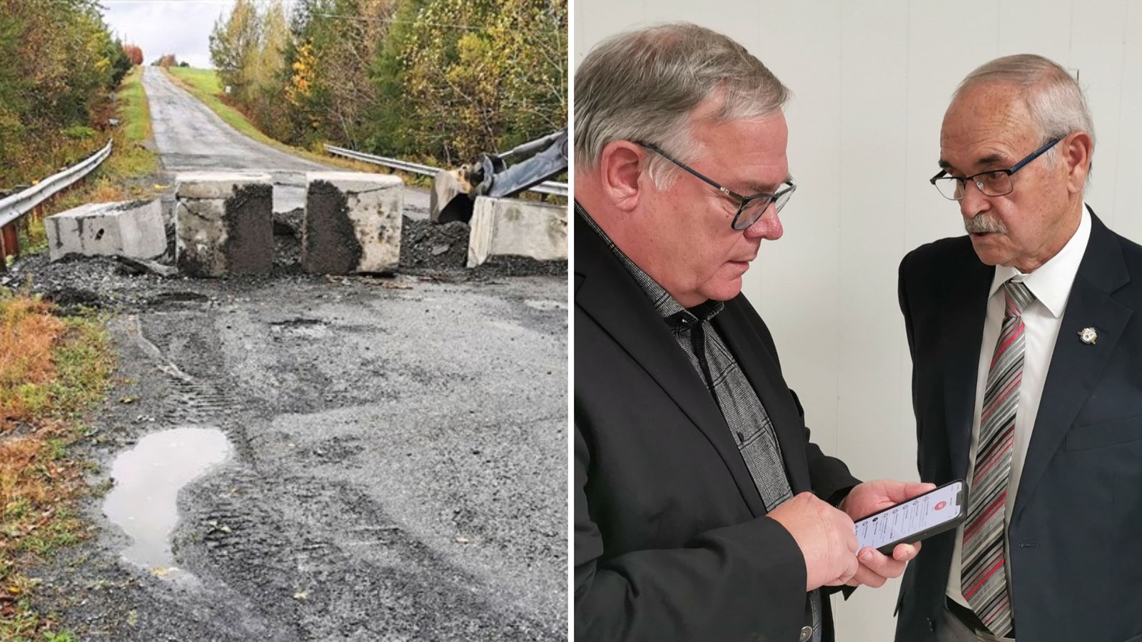 Le député de Beauce-Nord, Luc Provençal, et le maire de Saint-Alfred, Jean-Roch Veilleux, se sont rencontrés hier dans le dossier de réfection d'un ponceau dans le rang 1, qui est présentement fermé.