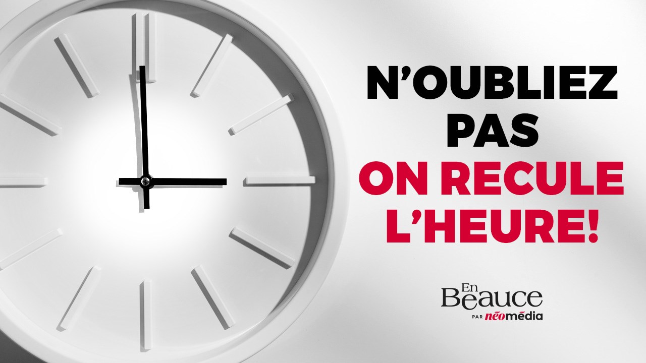 C'est le changement d'heure en fin de semaine