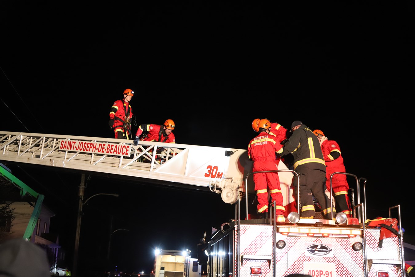 Sauvetage dans une nacelle à Beauceville