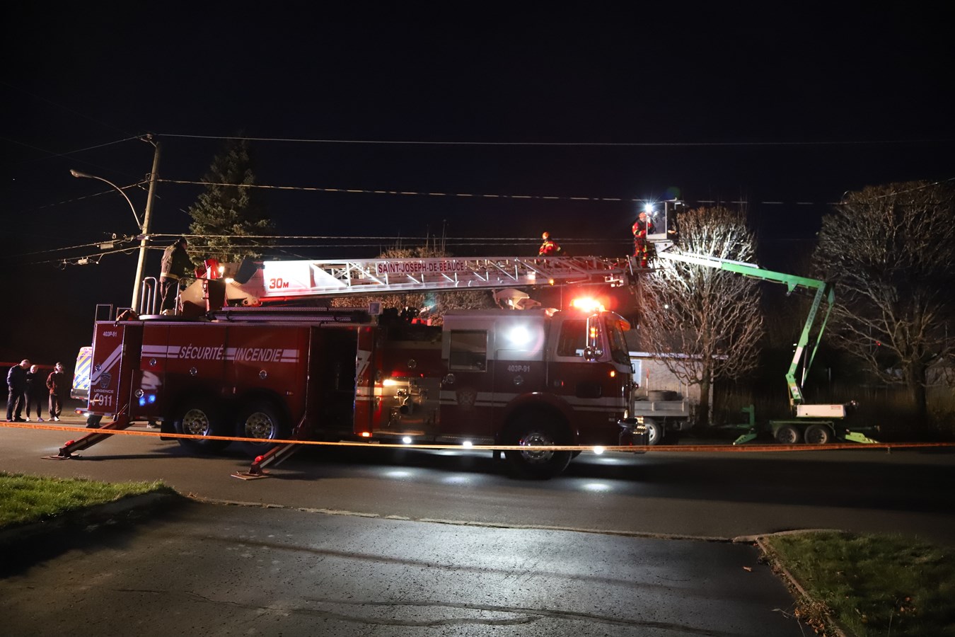 Sauvetage dans une nacelle à Beauceville