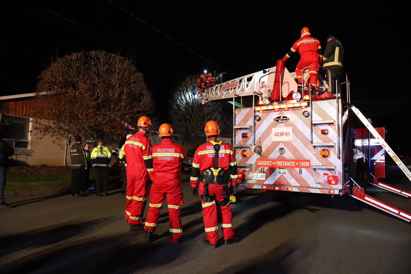 Sauvetage dans une nacelle à Beauceville