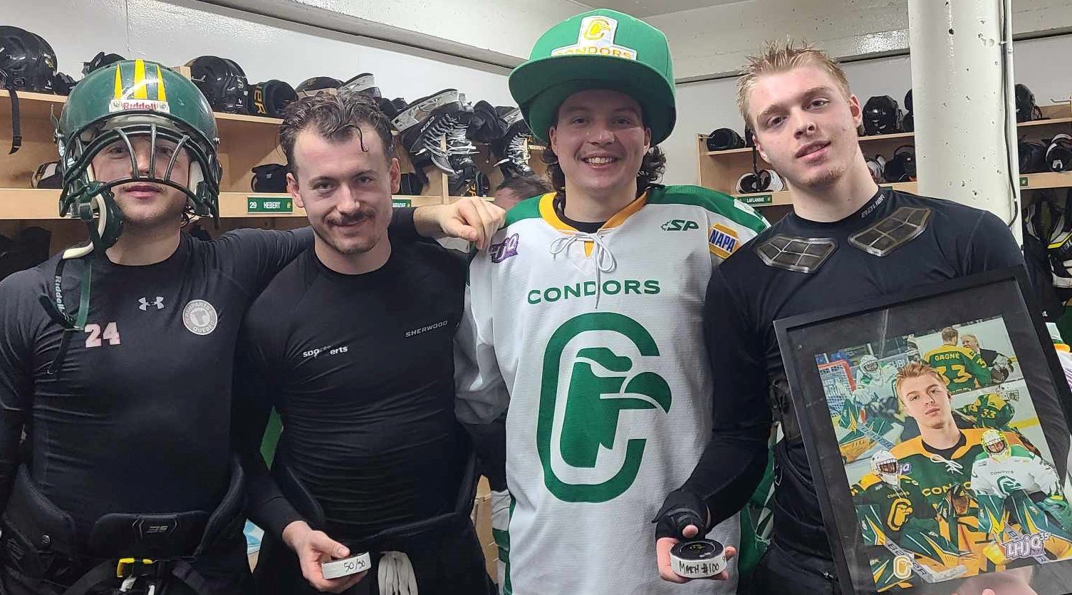 Édouard Carrier, Charles Étienne Hebert, Alexandre Lamarre et William Gagné