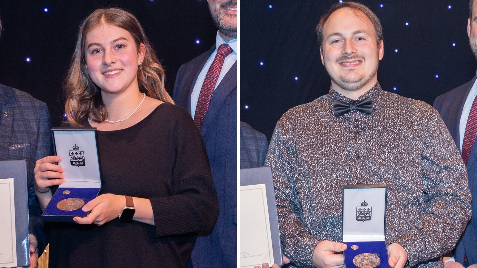 Kim Viau (Soins infirmiers) et Keven Lambert (Informatique) se sont distingués en recevant chacun une bourse d’Engagement ainsi que la Médaille du Lieutenant-gouverneur pour la jeunesse.