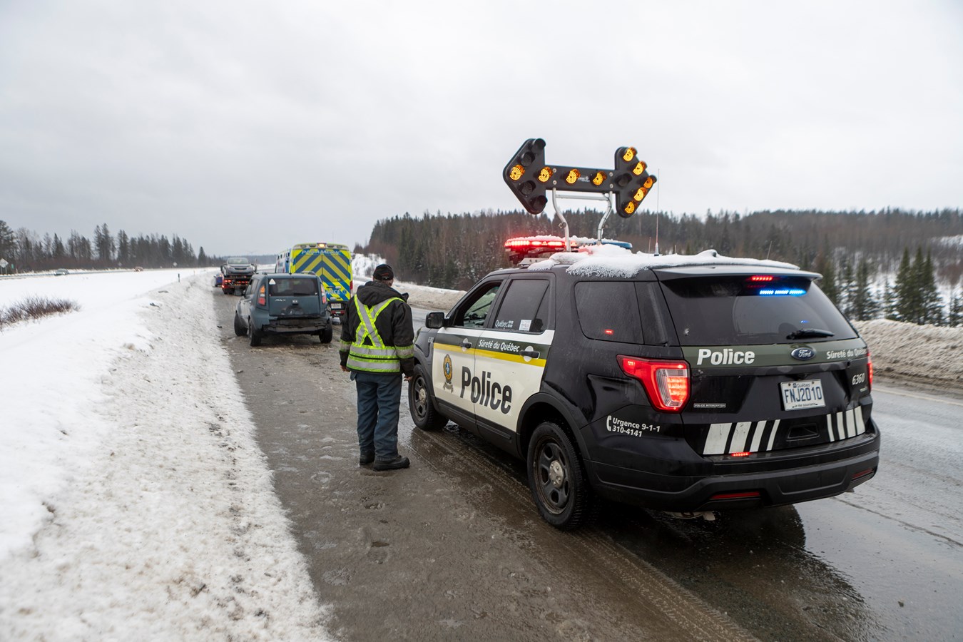 Accident sur l'autoroute 73 ce matin