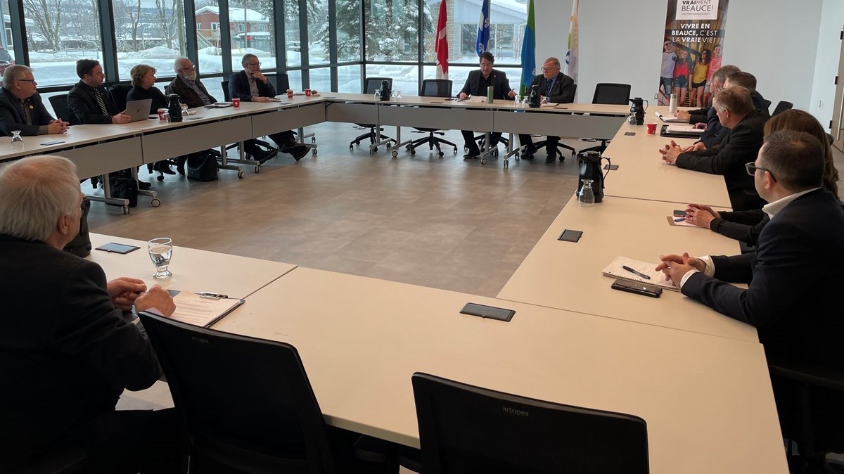 Bernard Drainville était en visite dans Beauce-Nord