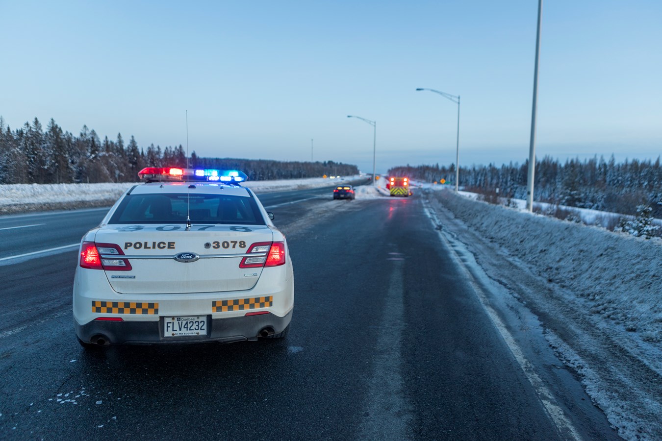 Sortie de route sur l'Autoroute 73 Sud