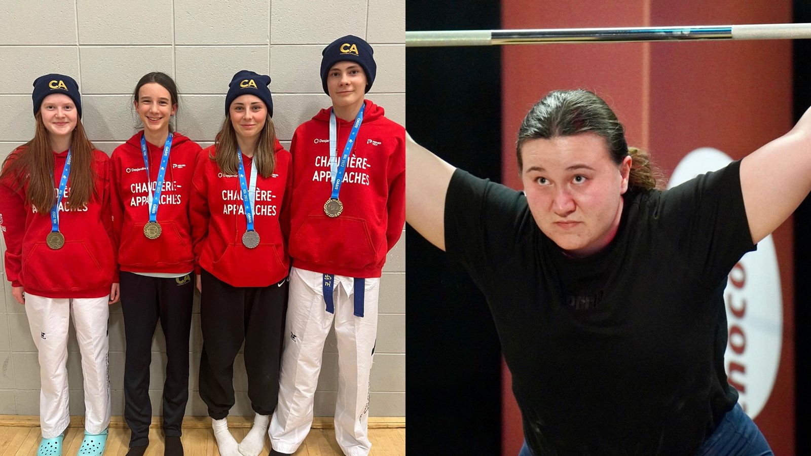 Médaillés de taekwondo et Arianne Maheux
