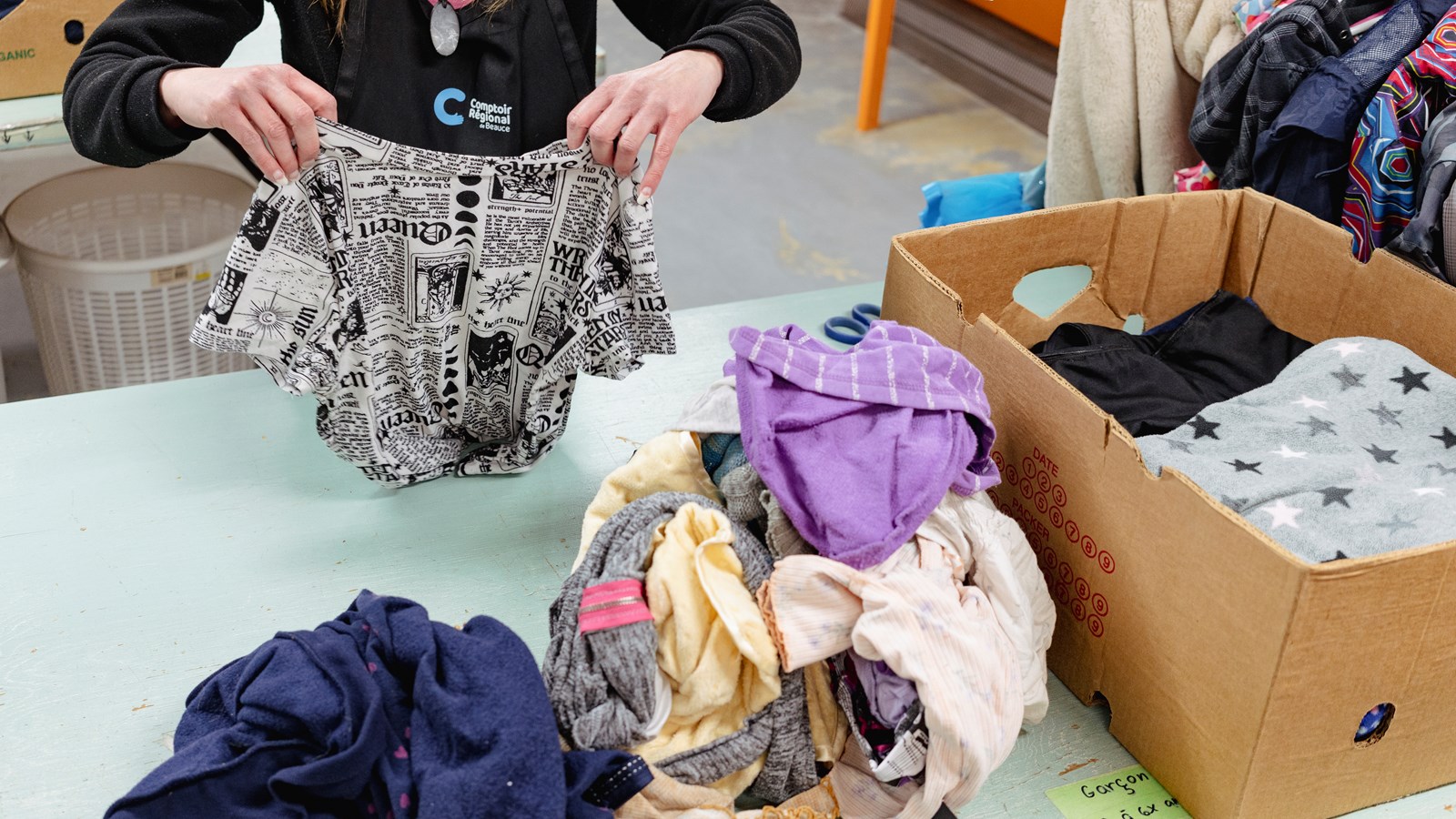 Tri des vêtements reçus