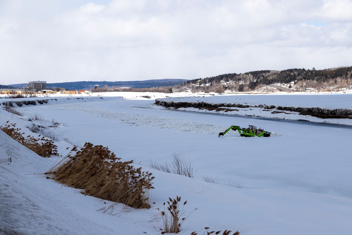 Beauceville: la pelle amphibie a parcouru 8,2 km