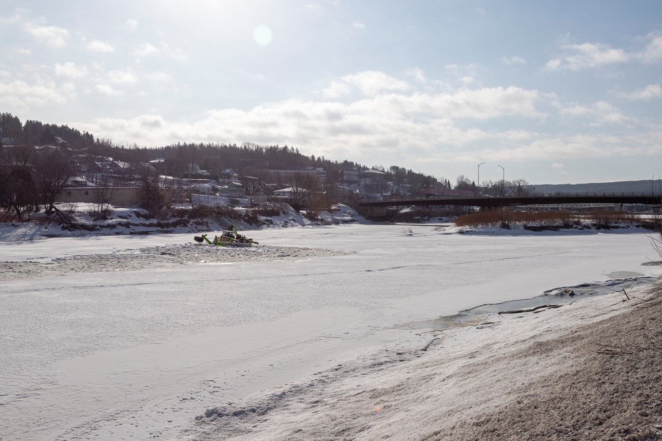 Beauceville: la pelle amphibie a parcouru 8,2 km
