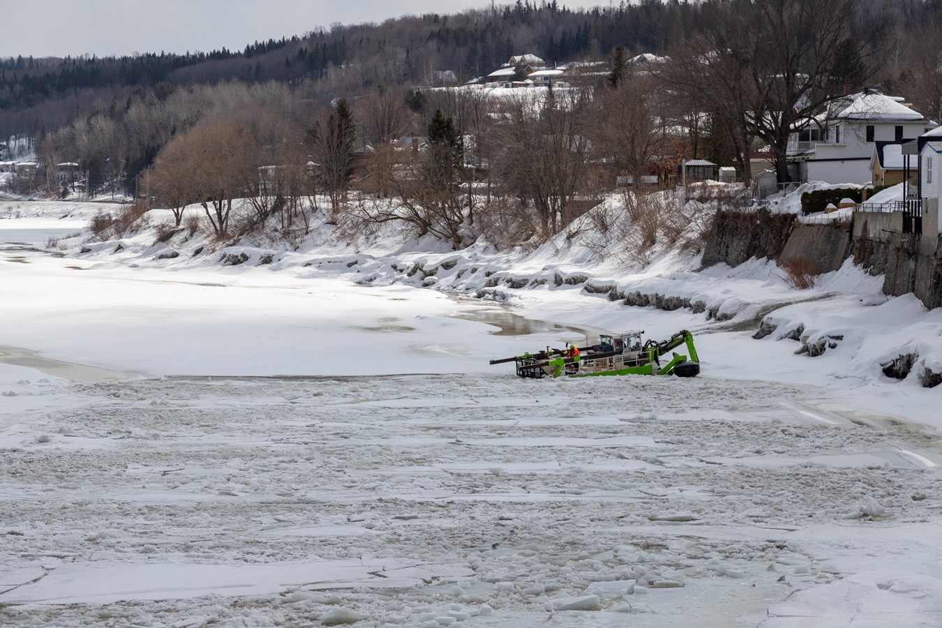 Beauceville: la pelle amphibie a parcouru 8,2 km