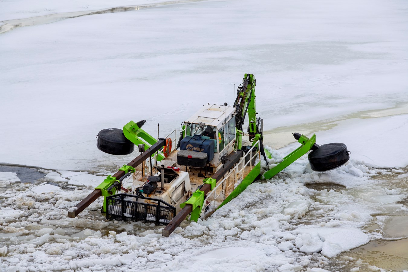 Beauceville: la pelle amphibie a parcouru 8,2 km