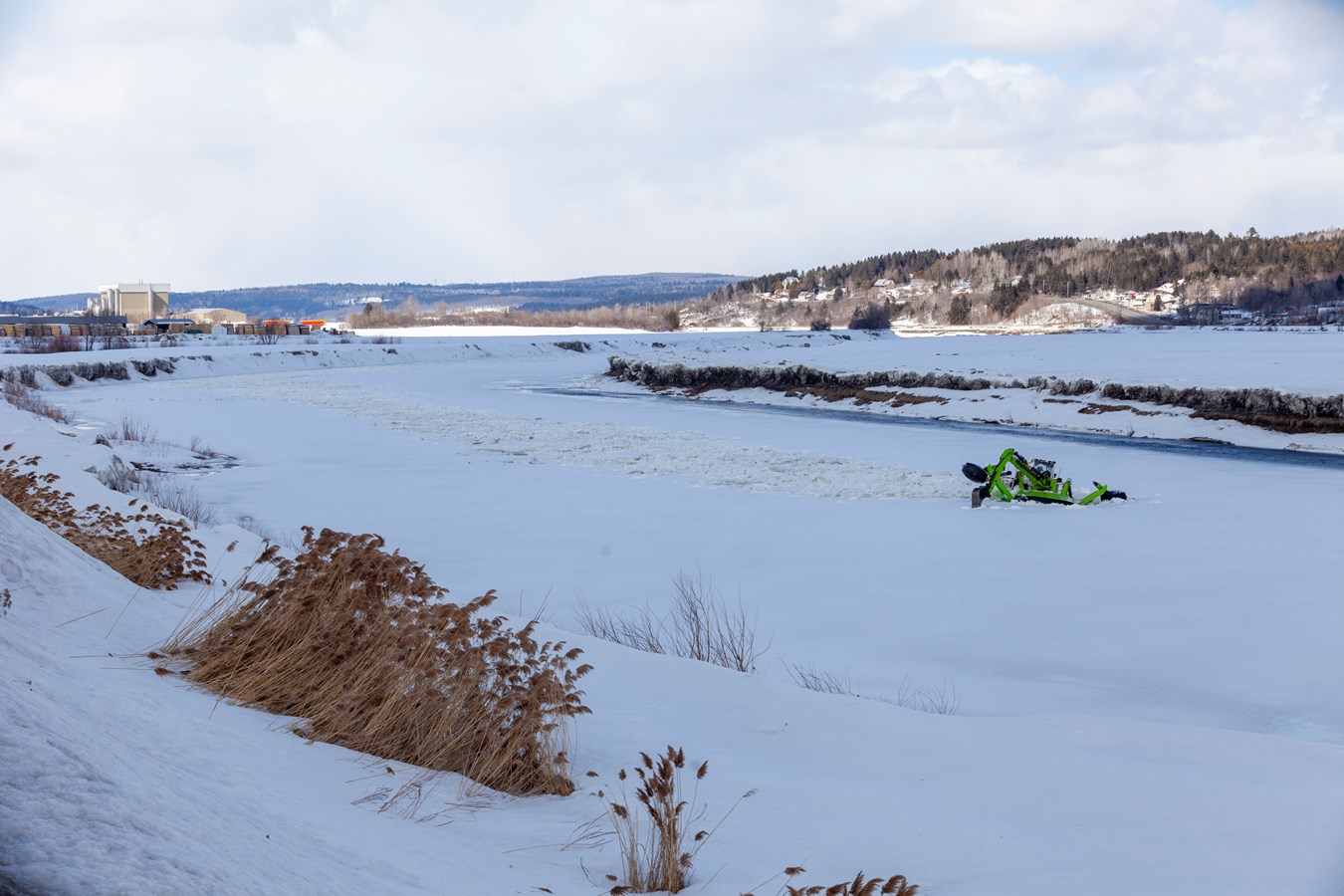 Beauceville: la pelle amphibie a parcouru 8,2 km