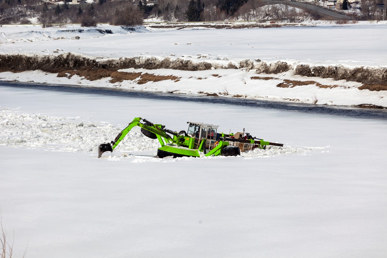 Beauceville: la pelle amphibie a parcouru 8,2 km