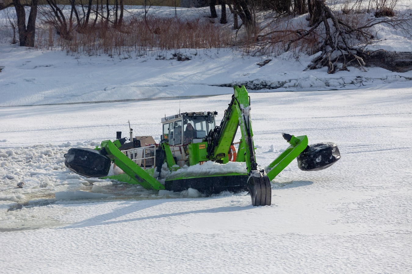 Beauceville: la pelle amphibie a parcouru 8,2 km