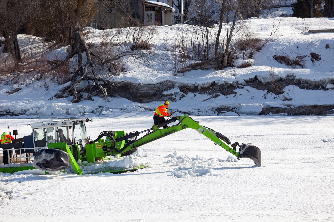 Beauceville: la pelle amphibie a parcouru 8,2 km