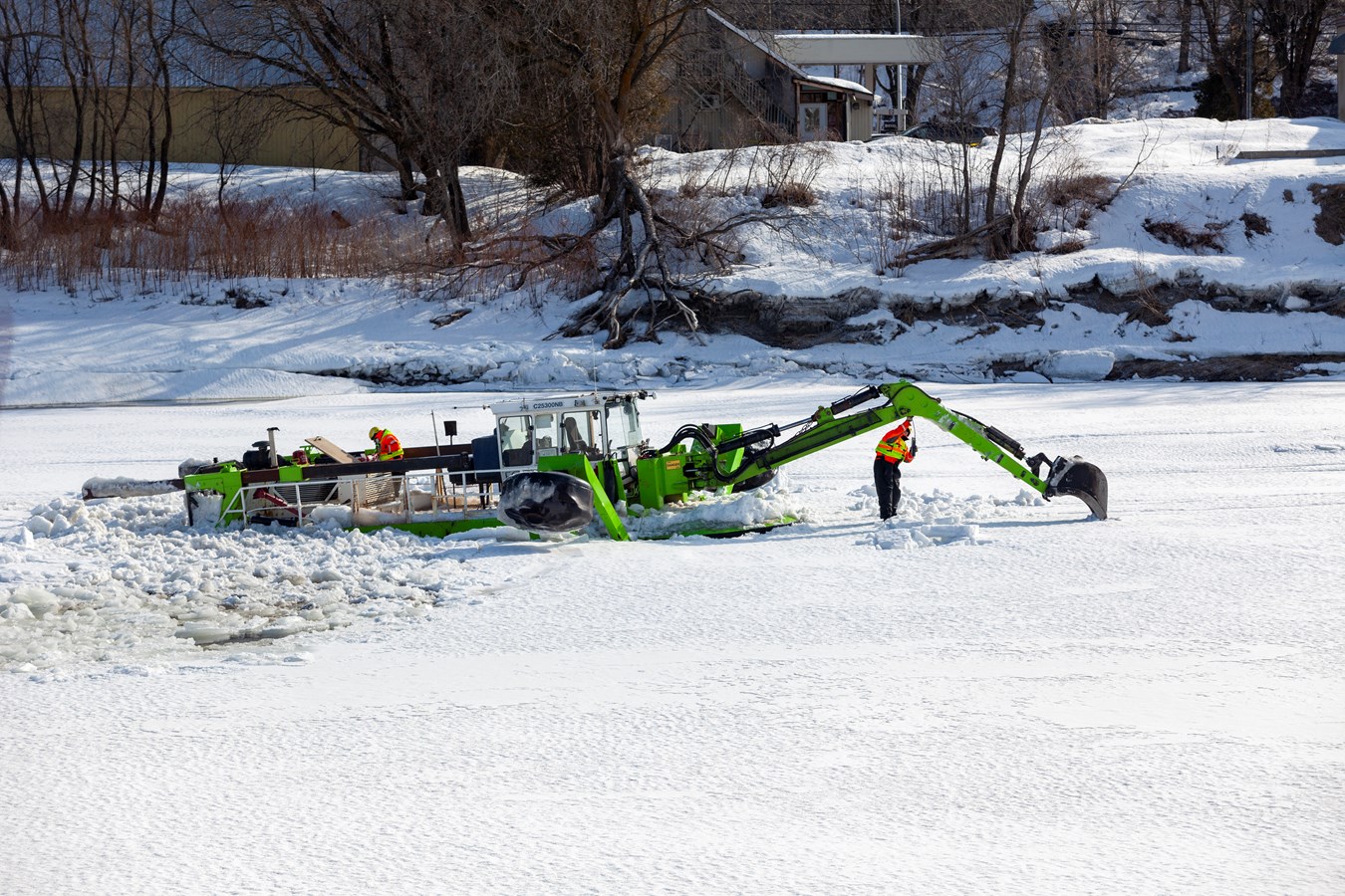 Beauceville: la pelle amphibie a parcouru 8,2 km