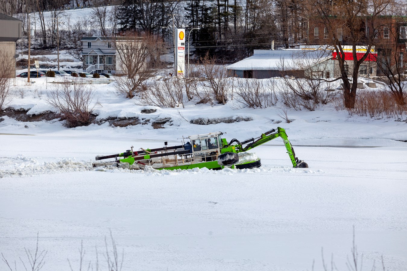 Beauceville: la pelle amphibie a parcouru 8,2 km