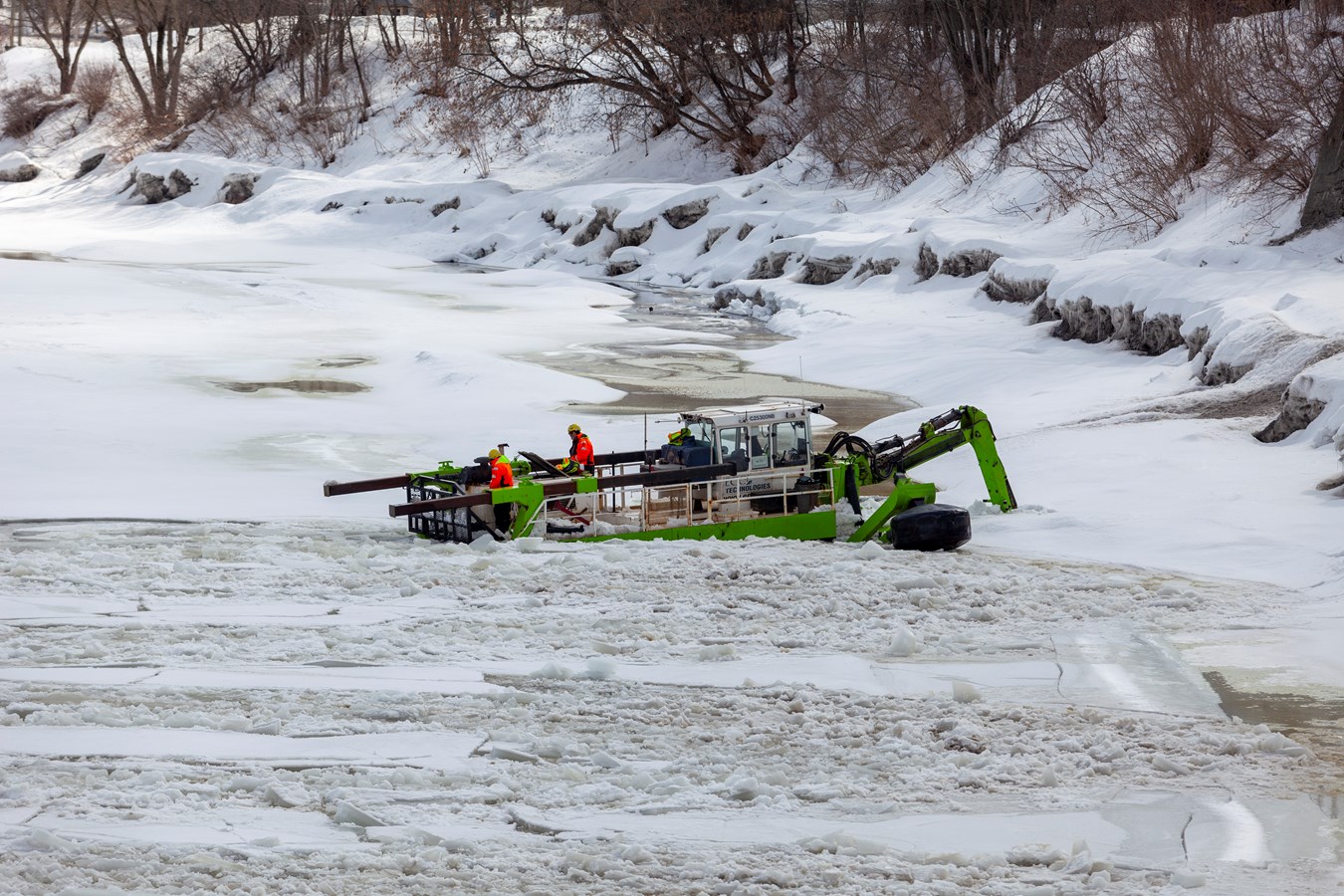 Beauceville: la pelle amphibie a parcouru 8,2 km