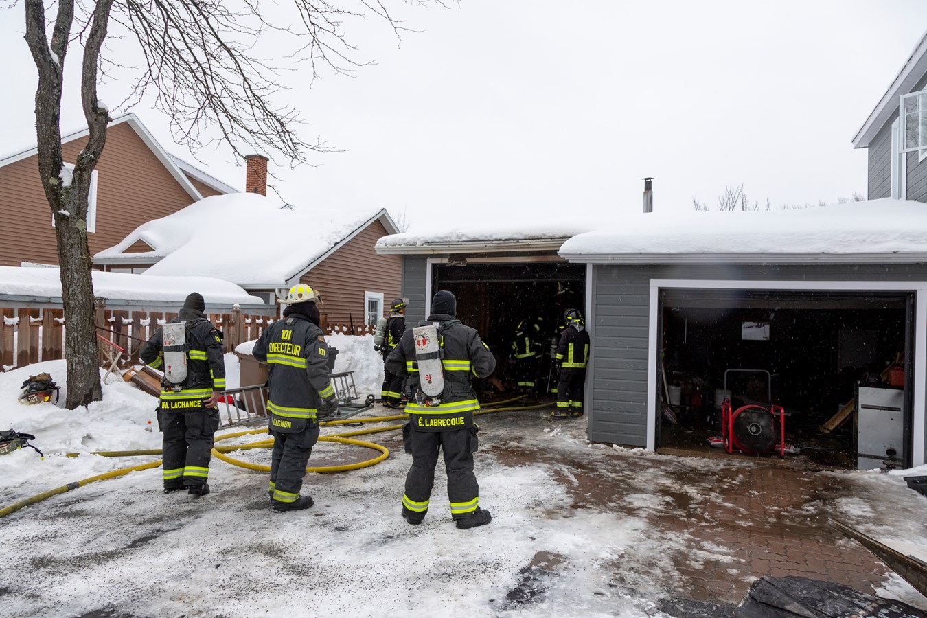 Un incendie dans un garage résidentiel à Tring-Jonction