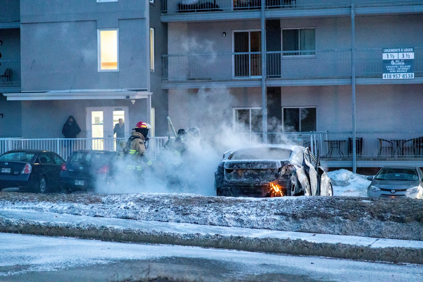 Explosion et incendie de véhicule sur le boulevard Lacroix