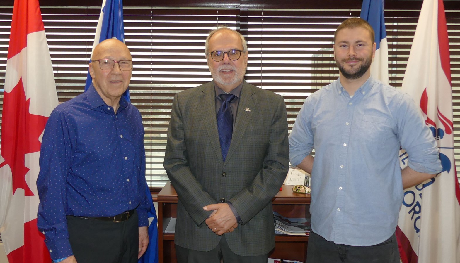 Jean-Yves Barrière, président du CEPS Beauce-Etchemins, Claude Morin, maire de Ville de Saint-Georges et François Provost, coordonnateur au CEPS Beauce-Etchemins