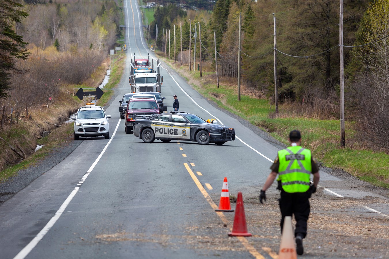 Collision frontale et sortie de route en Beauce