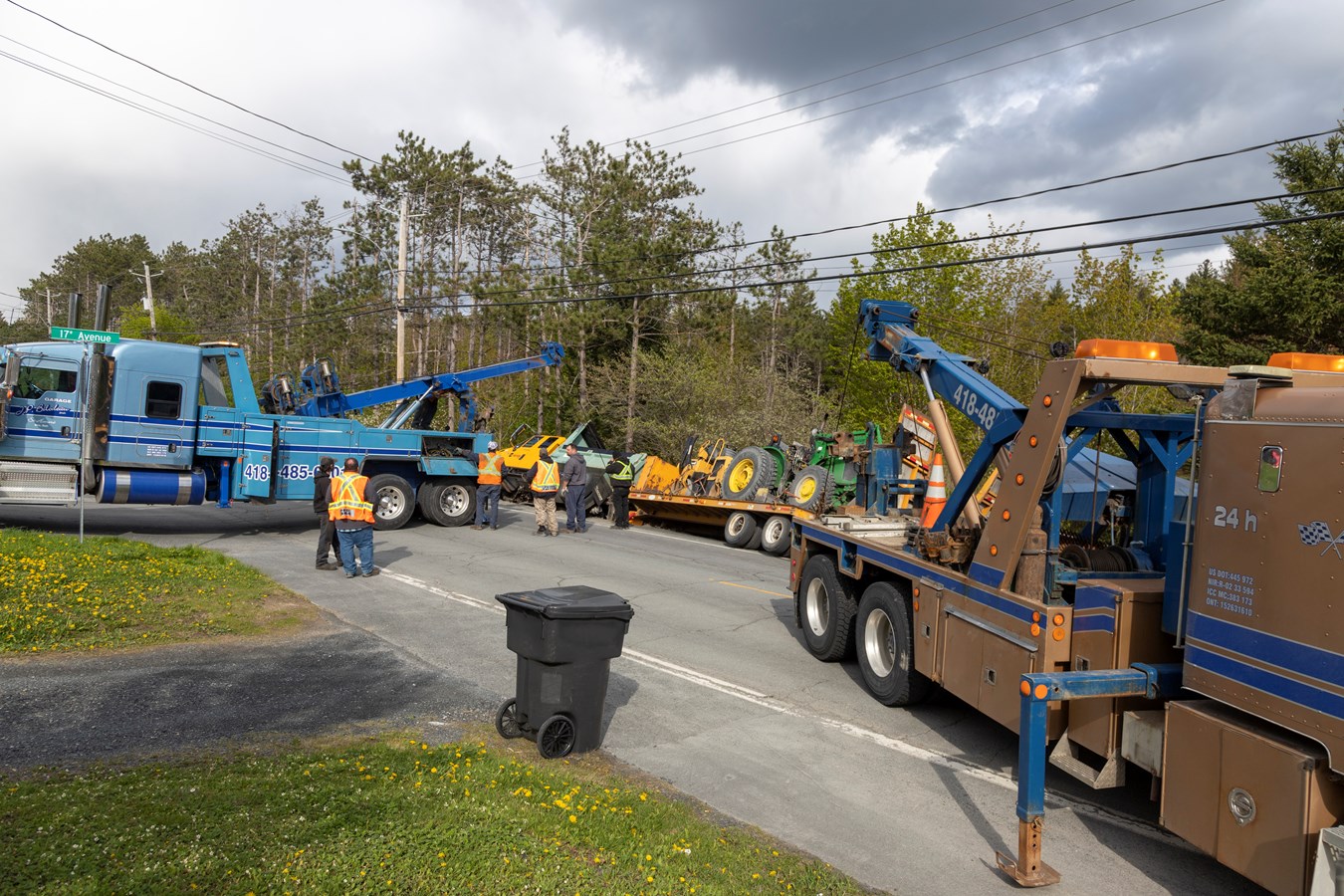 Un camion lourd a fait une sortie de route à Saint-Georges