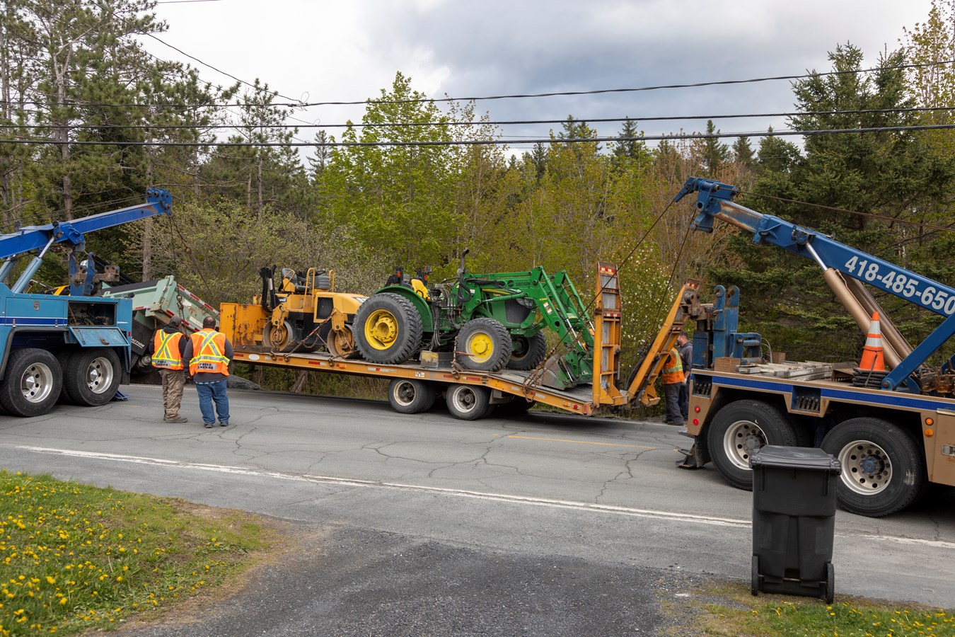 Un camion lourd a fait une sortie de route à Saint-Georges