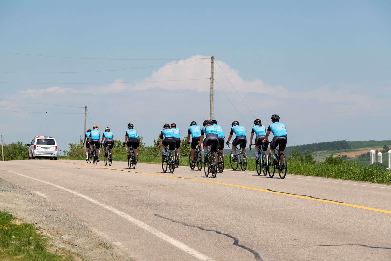 Le Tour cycliste des policiers de Laval de passage en Beauce