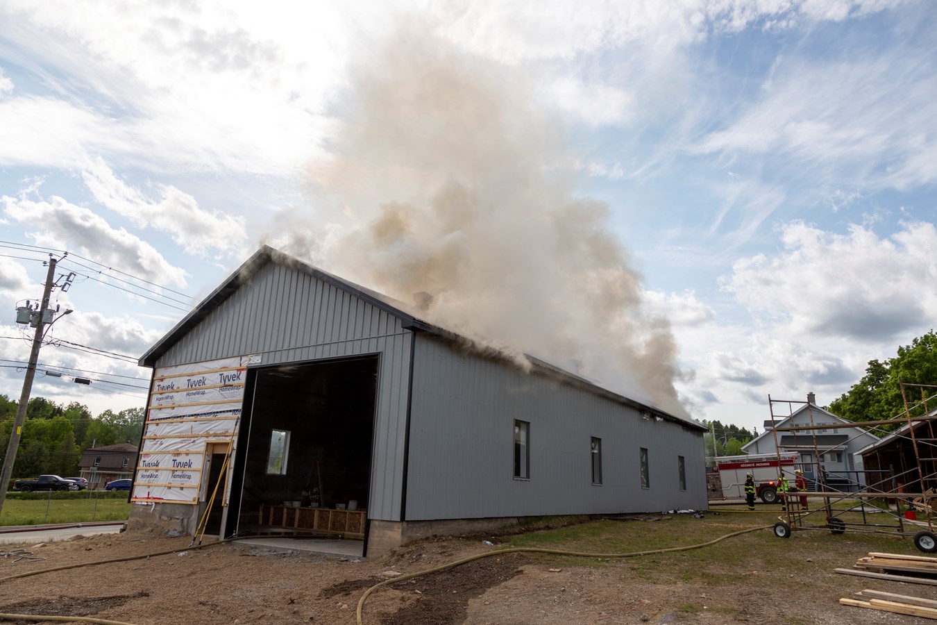 Saint-Frédéric: incendie dans un garage en construction
