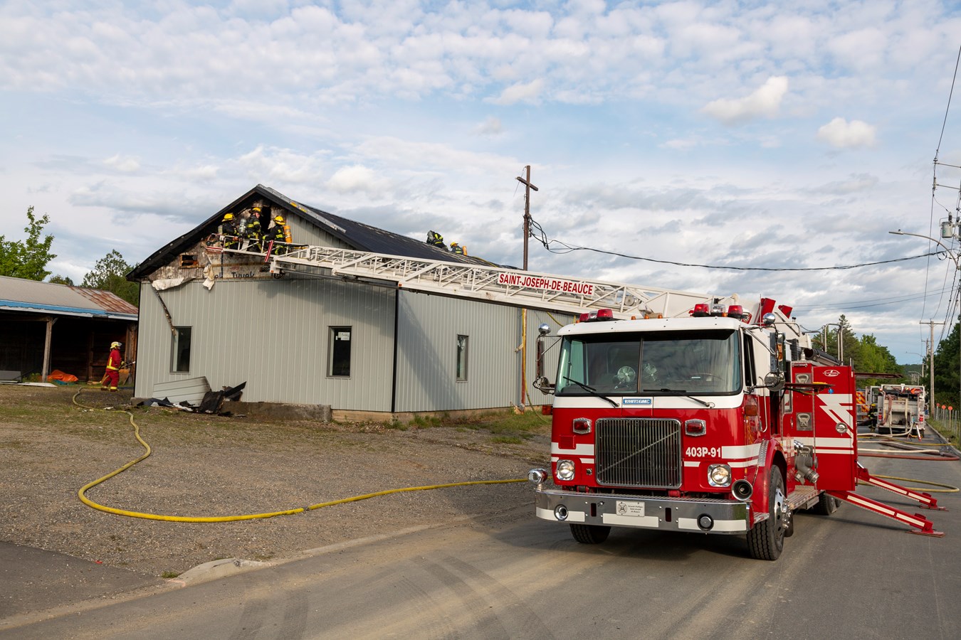 Saint-Frédéric: incendie dans un garage en construction