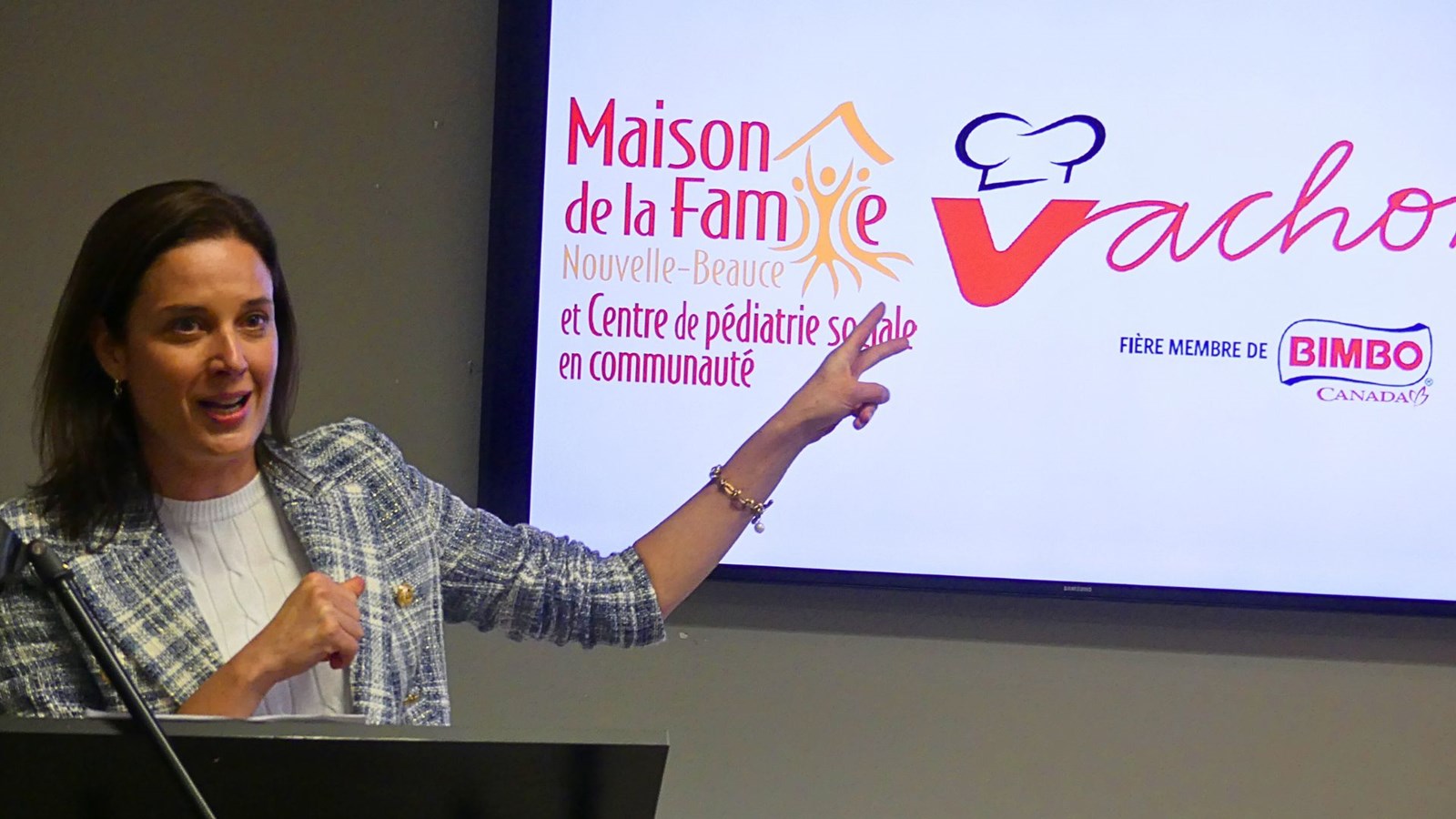 La présidente de Bimbo Canada (qui est propriétaire de la Boulangerie Vachon), Marie-Ève Royer.