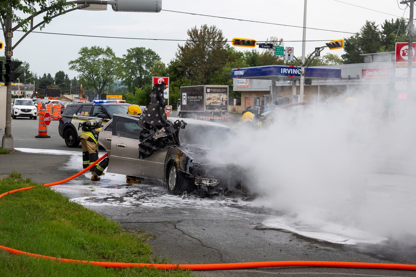 Un incendie de véhicule à Sainte-Marie
