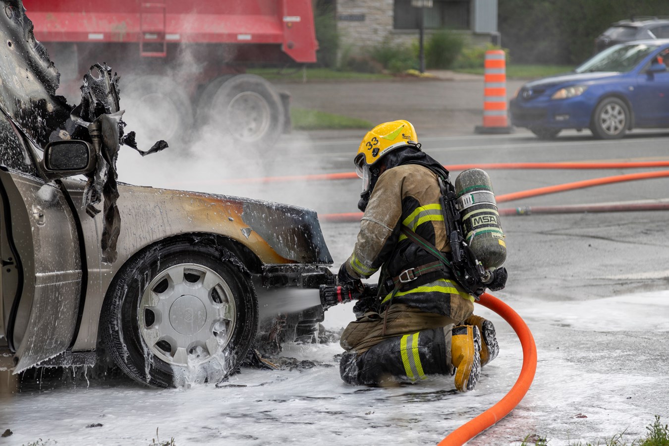 Un incendie de véhicule à Sainte-Marie