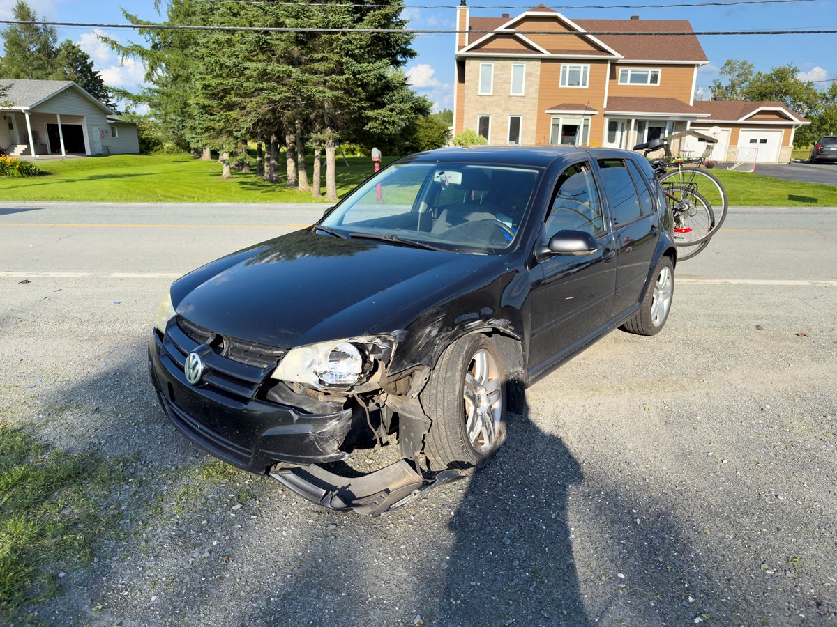 Accident impliquant deux véhicules à Saint-Éphrem