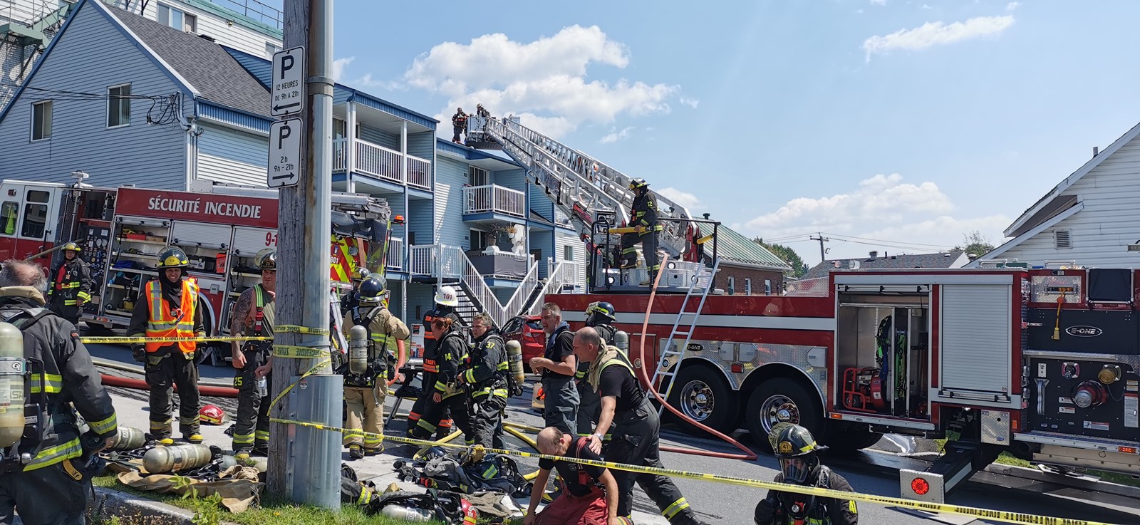 Incendie dans un édifice à logements