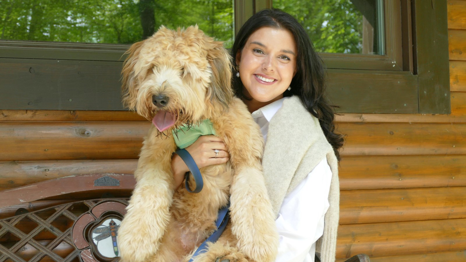 Élisabeth Turcotte et son chien, Gustave