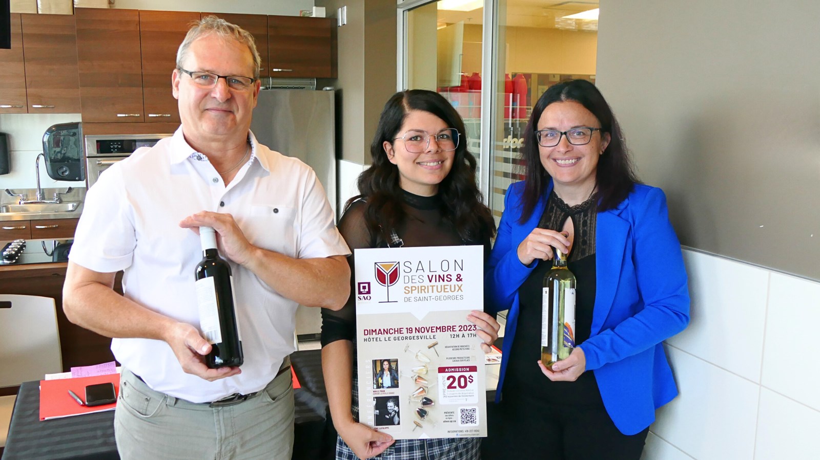 Philippe Vinot, président, Nancy Lacroix et Roxanne Quirion, co-présidentes
