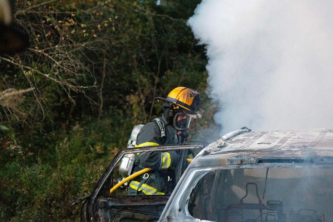 Véhicule en feu à Saint-Joseph-de-Beauce