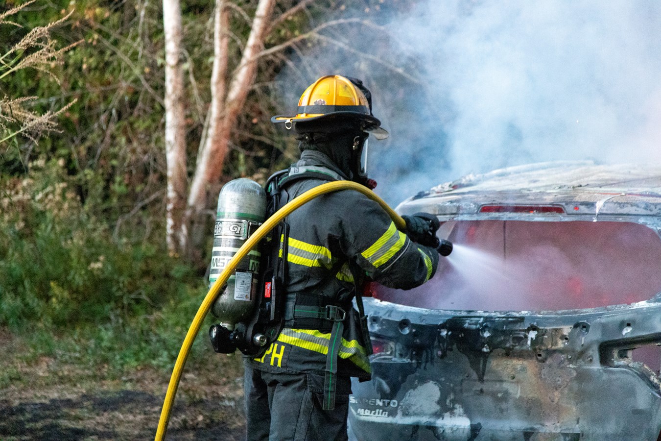 Véhicule en feu à Saint-Joseph-de-Beauce