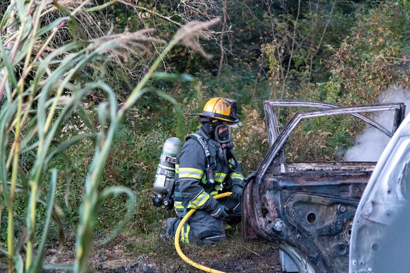 Véhicule en feu à Saint-Joseph-de-Beauce