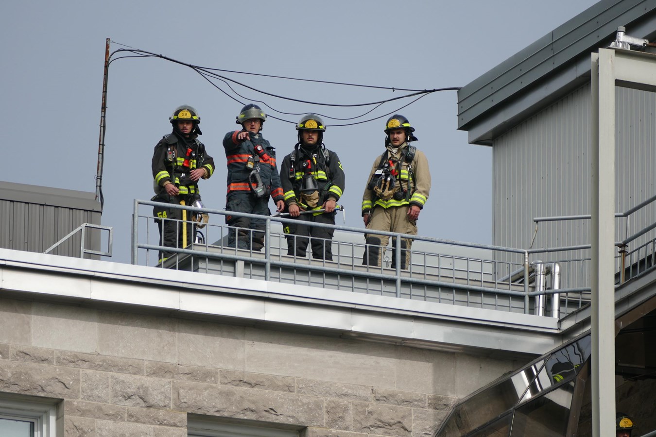 Les pompiers en intervention à l'hôpital de Saint-Georges