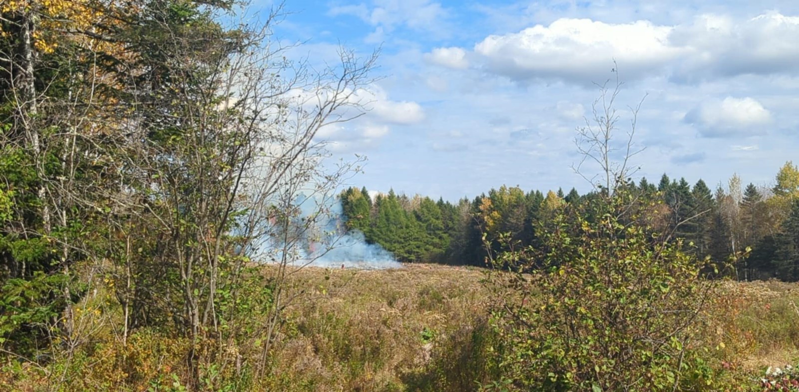 Tas de bois en feu à Saint-Georges: intervention maitrisée par les pompiers