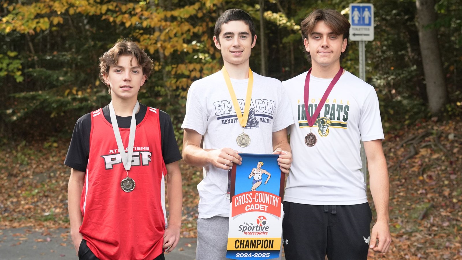 Podium Cadets: 1- Charles Martineau/Polyvalente Benoît-Vachon, 2- Gabriel Gagné/Polyvalente Saint-François, 3- Elliot Poulin/Polyvalente Bélanger