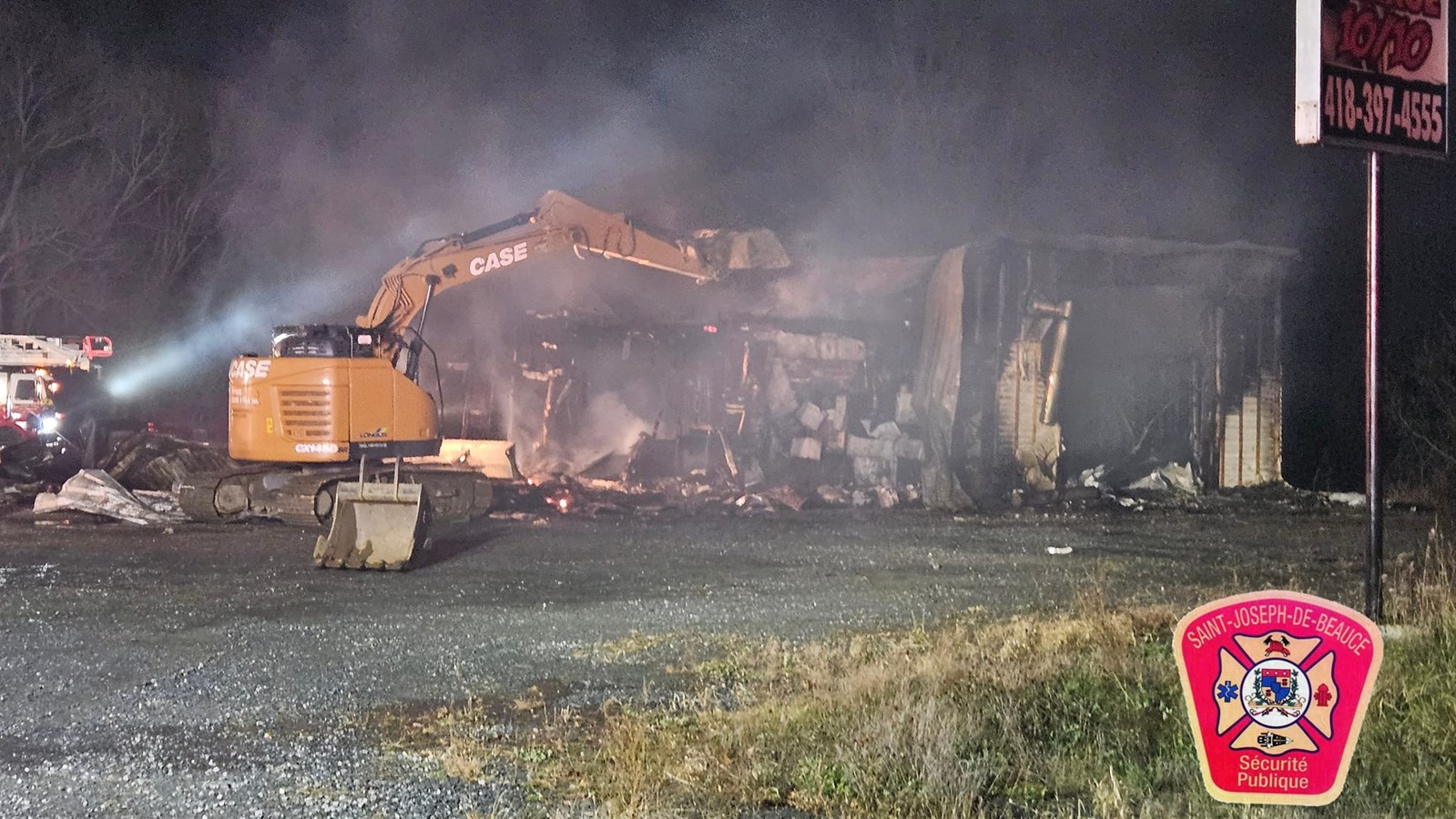 Saint-Joseph-de-Beauce : un commerce détruit par les flammes