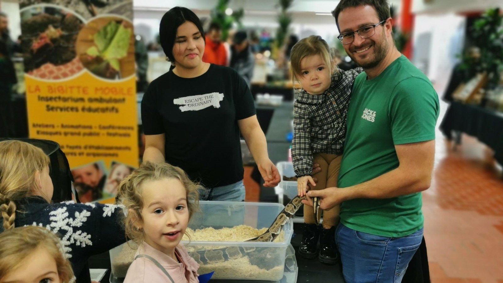 Florence et papa Pascal se sont bien amusés avec les reptiles.