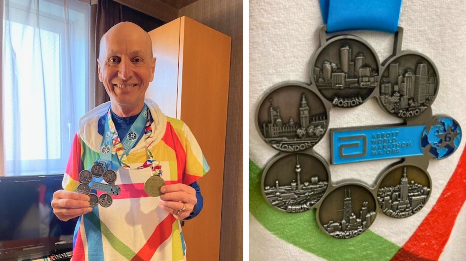 Donald Tanguay à la suite de son dernier marathon à Tokyo et sa médaille du World Marathon Majors