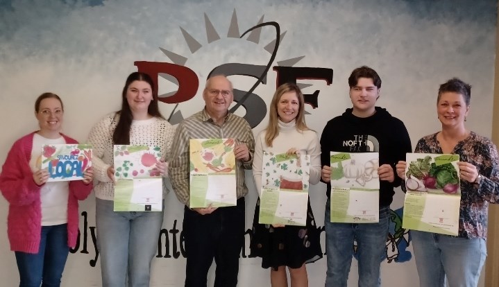 Mélanie Guenette, Camille Tanguay, Benoit Giraudo vice-président de CPP, Marie Champagne directrice générale de MB, Edouard Fecteau et Nicole Poulin